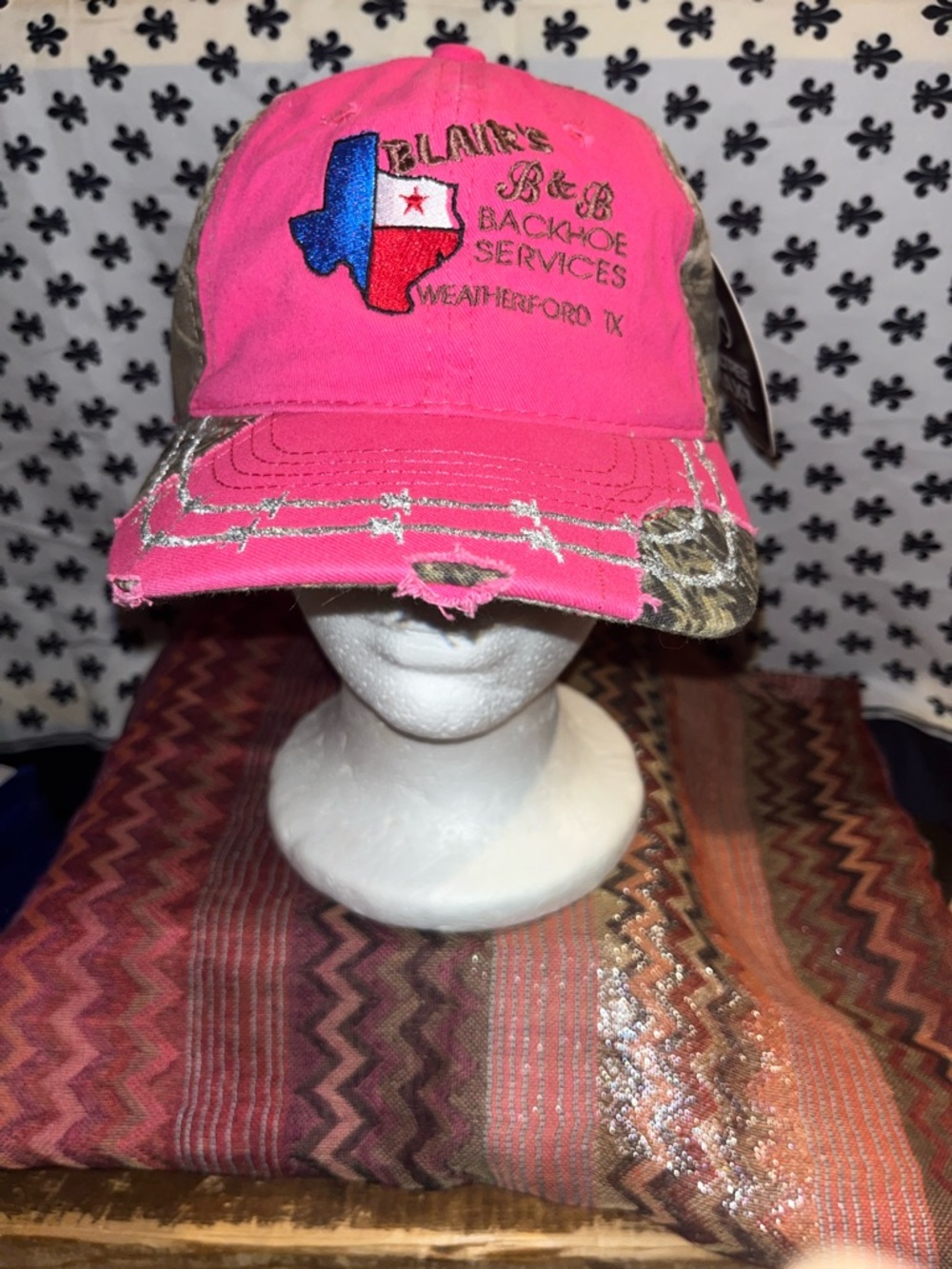 Pink Trucker Hat with Embroidered Texas Logo